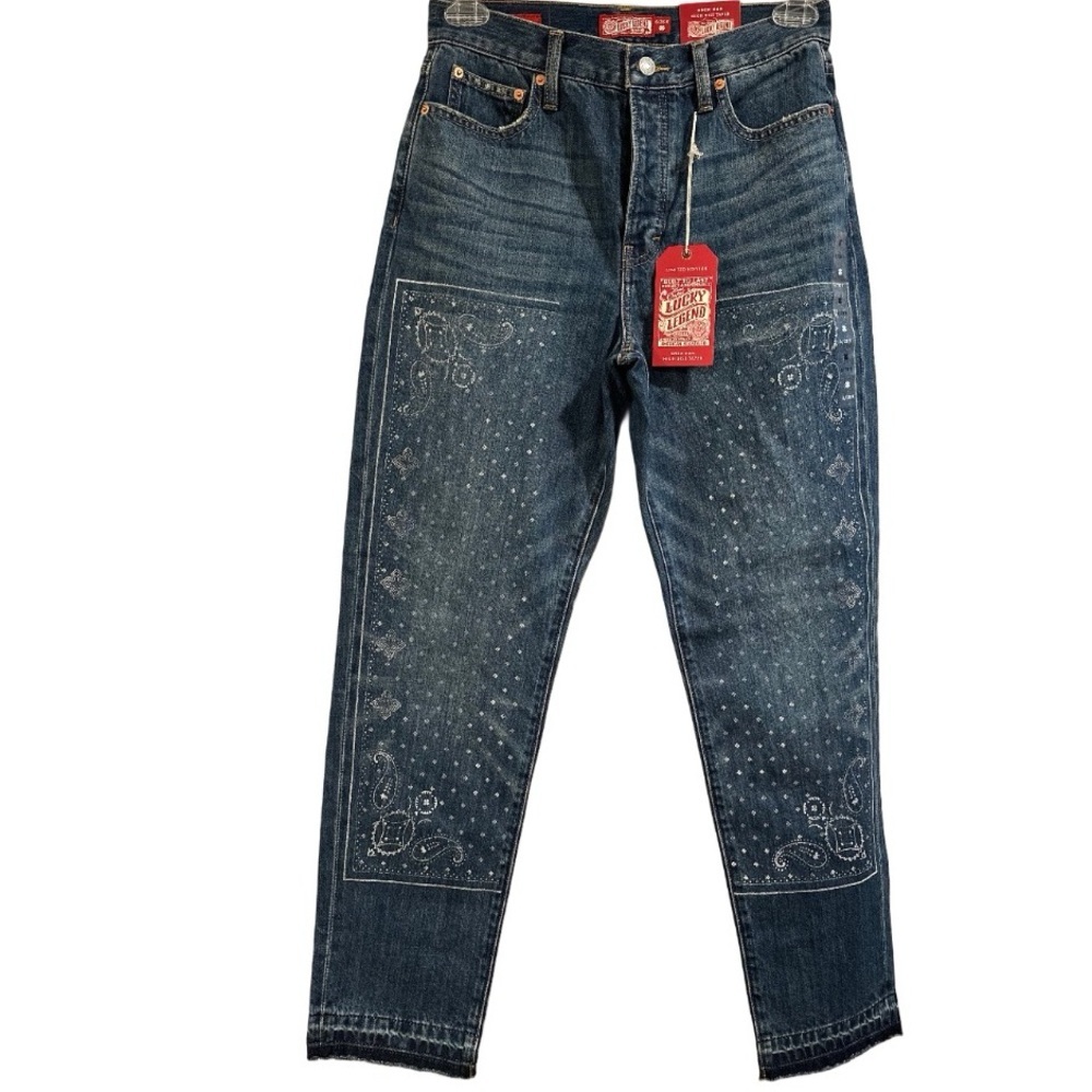Lucky Brand Drew Mom High Rise Taper
Jeans Distressed Legend Paisley 6/28R NWT - Picture 5 of 16
